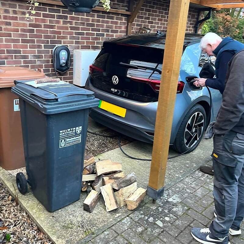 customer trying their new Zappi EV Charger